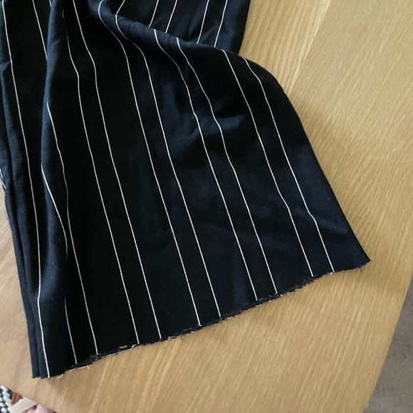 I.AM.GIA. | Black Pinstripe High Waist, Wide Leg Cropped Trouser Pants••Academia - Picture 9 of 16